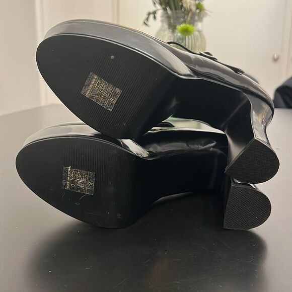 Fantasma Costume Pleaser 4" Chunky Mary Jane Black Patent Heels 8 - Picture 5 of 11